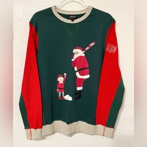 Holiday Santa Baseball Sweatshirt - Red and Green